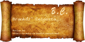 Brankó Celeszta névjegykártya